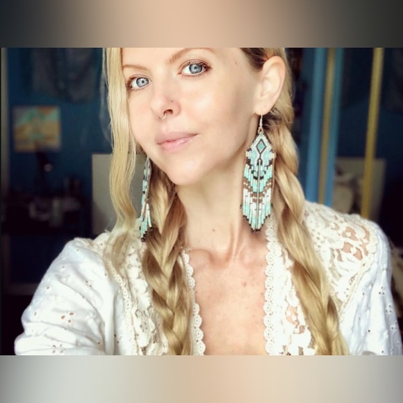 Artisan Seed Bead Earrings - Picture 4 of 4